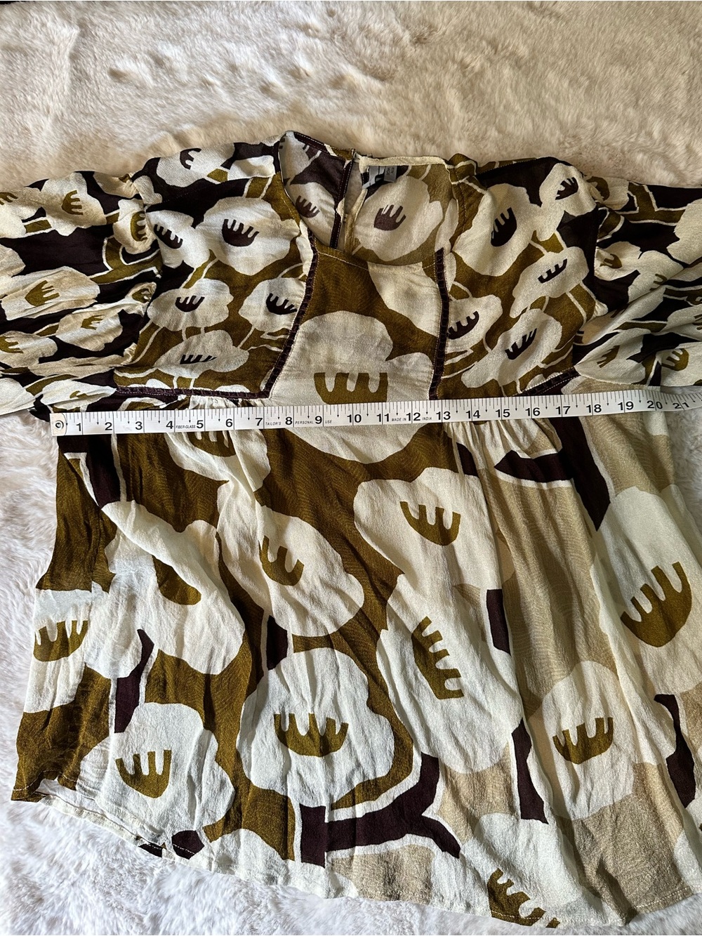 BL^NK London Anthropologie Abstract Boho Blouse XL Style Artsy Peasant Top - Picture 3 of 10